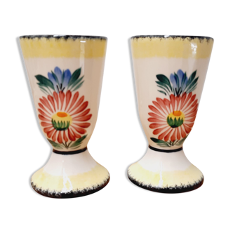 Pair Mazagrans faience Quimper