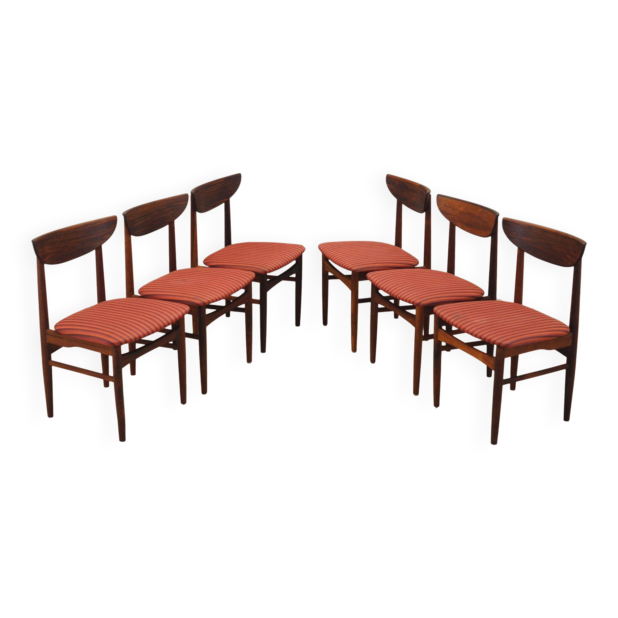 Set of six rosewood chairs, Danish design, 1970s, manufacturer: Skovby Møbe