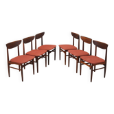 Ensemble de six chaises en palissandre, design danois, années 1970, fabricant : Skovby Møbe