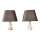 Paire de lampes vintage 1950 en albâtre