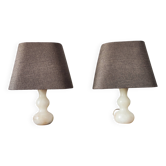Pair of vintage 1950s alabaster lamps