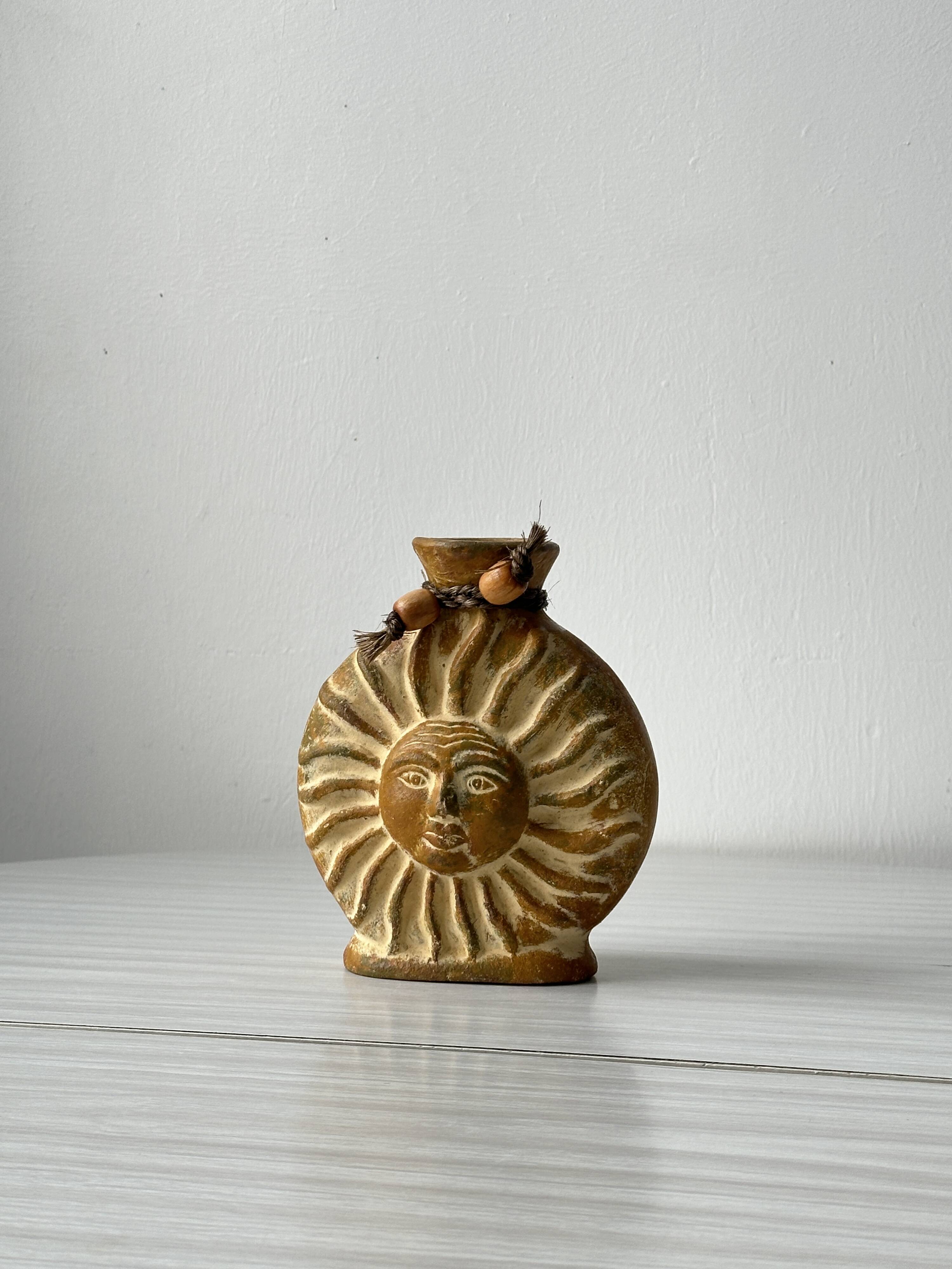 Mexican ceramic sun vase
