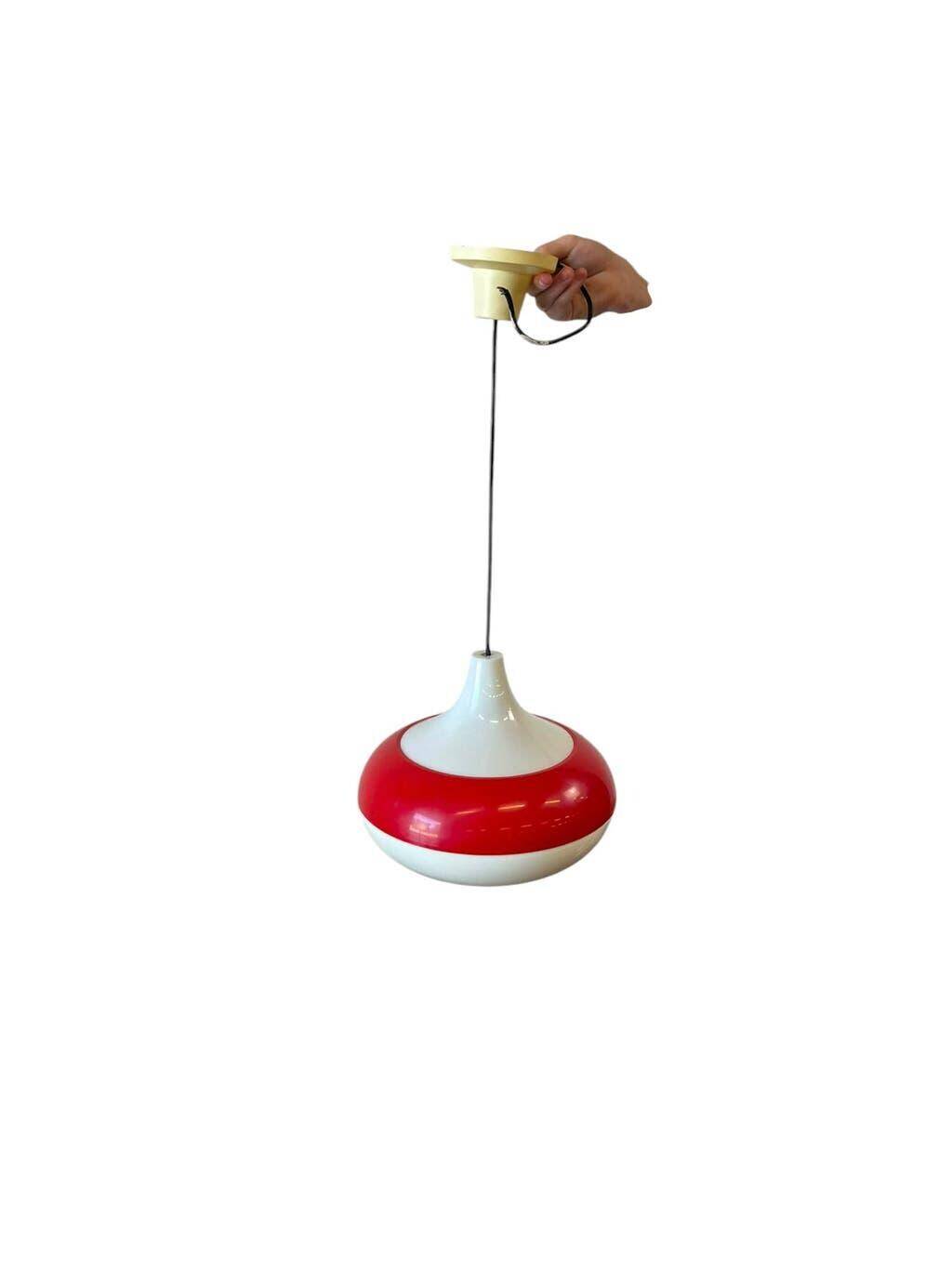 Vintage glass pendant/light, futuristic style, UFO-shaped.