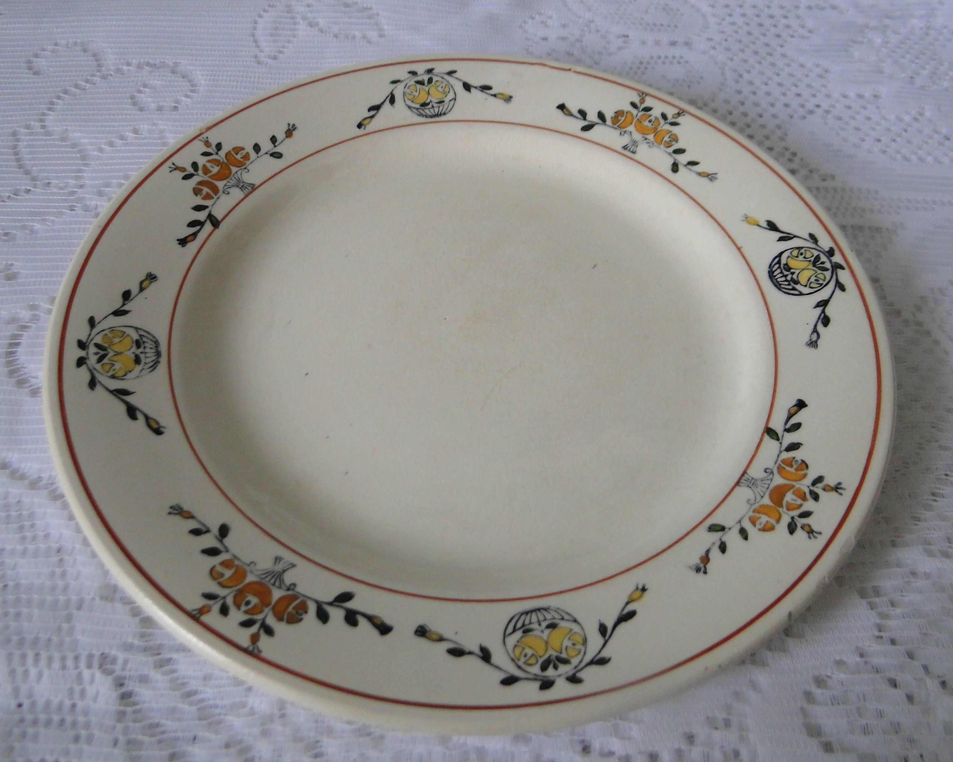 Lot 10 plates flat art nouveau coal iron earth salin floral model