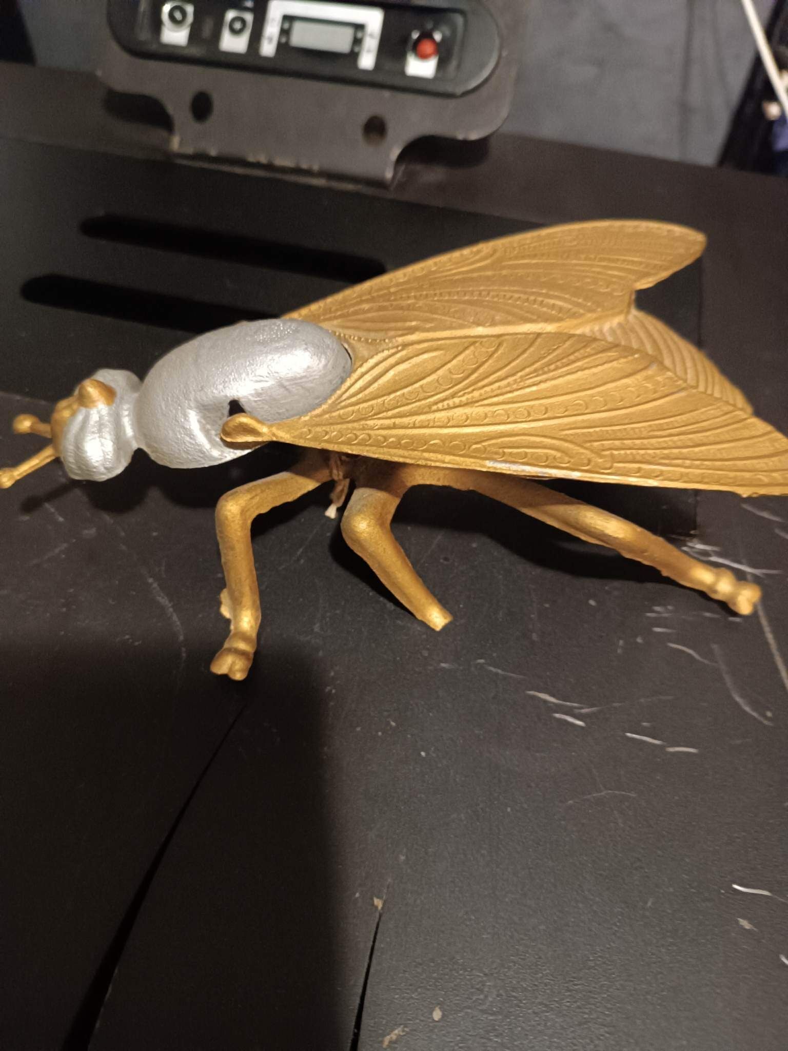 Ancien cendrier insecte en laiton dorée vintage cendrier mouche