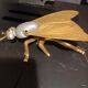 Ancien cendrier insecte en laiton dorée vintage cendrier mouche