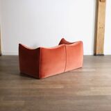 Canapé Le Bambole en velours corail par Mario Bellini pour B&B Italia, années 1970