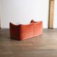 Le Bambole sofa in coral velvet By Mario Bellini For B&B Italia, 1970s
