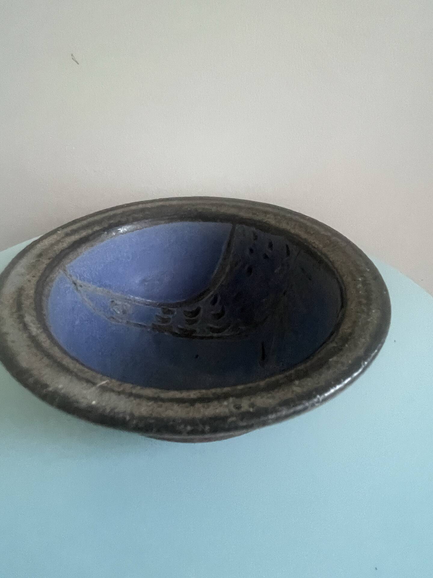 Bowl / ceramic dish agnès escala – fish decor – vallauris 60s
