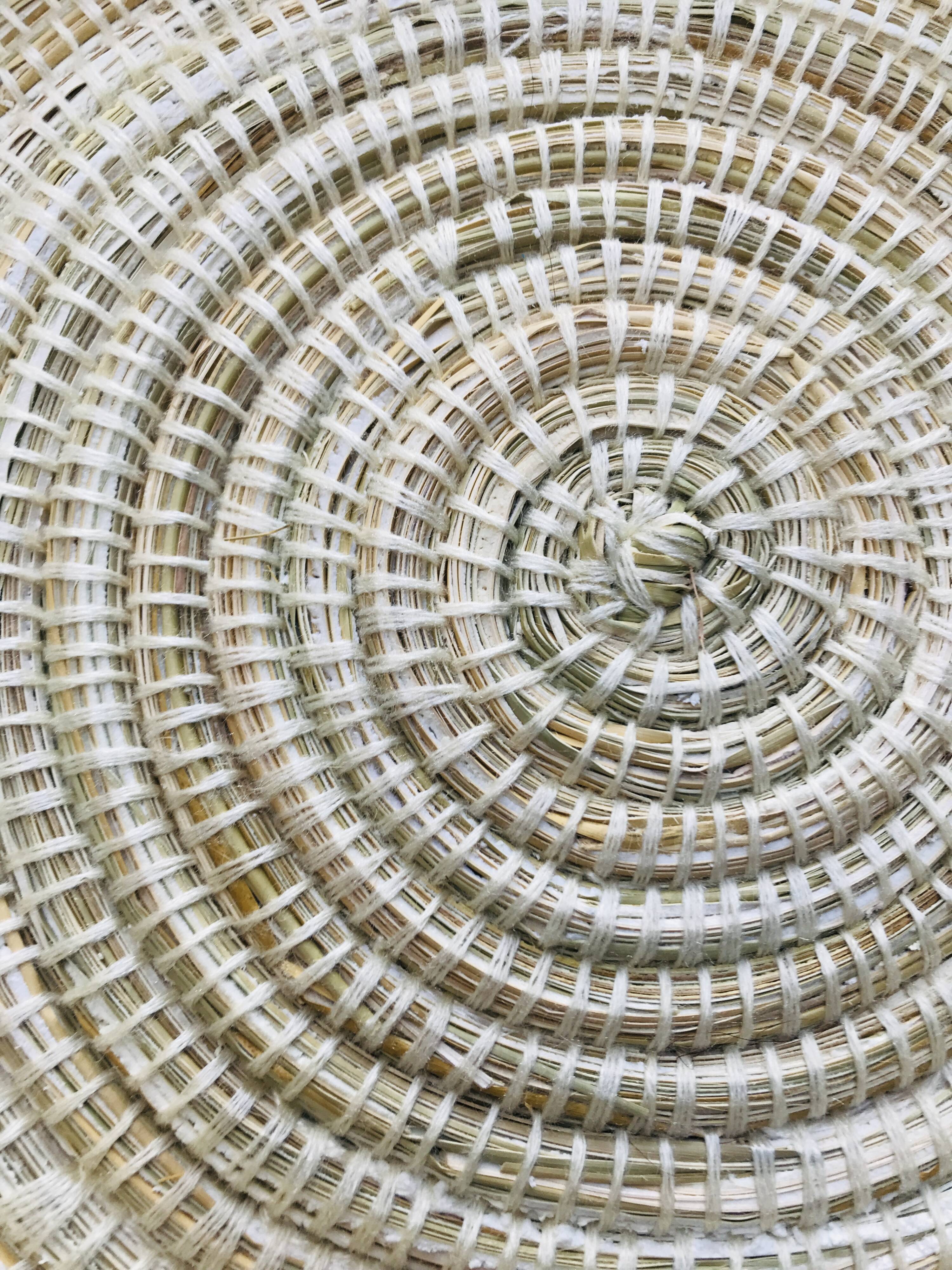 Berber ethnic basket white wool