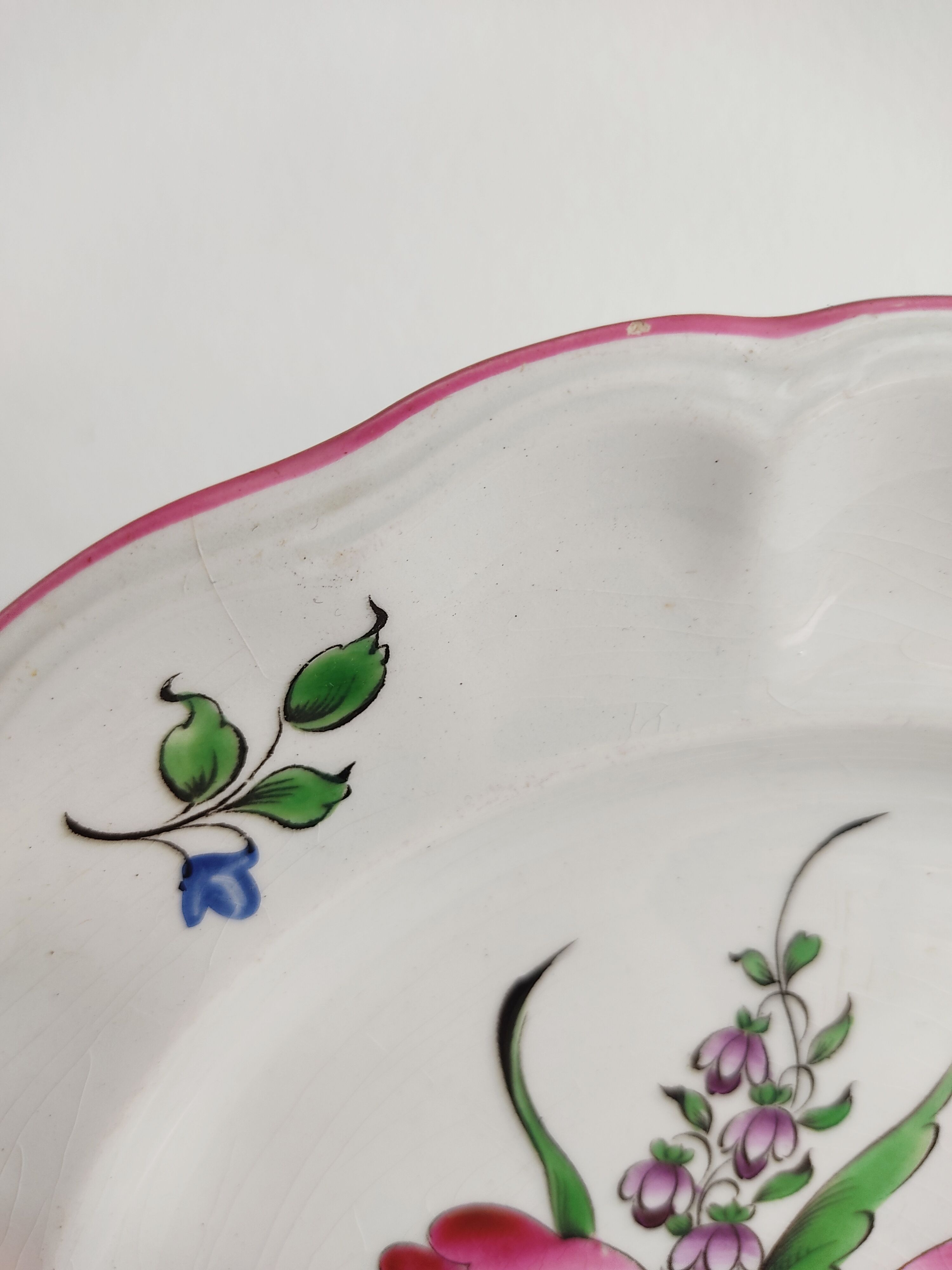 Plate Lunéville hand painted flowers