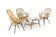 Set of 3 rattan chairs + coffee table - mid century dutch design