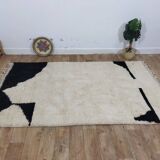 Azilal Vintage Rug 260x150 cm - Minimalist Black and Cream Design