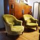 Pair of original tapestry velvet toad armchairs