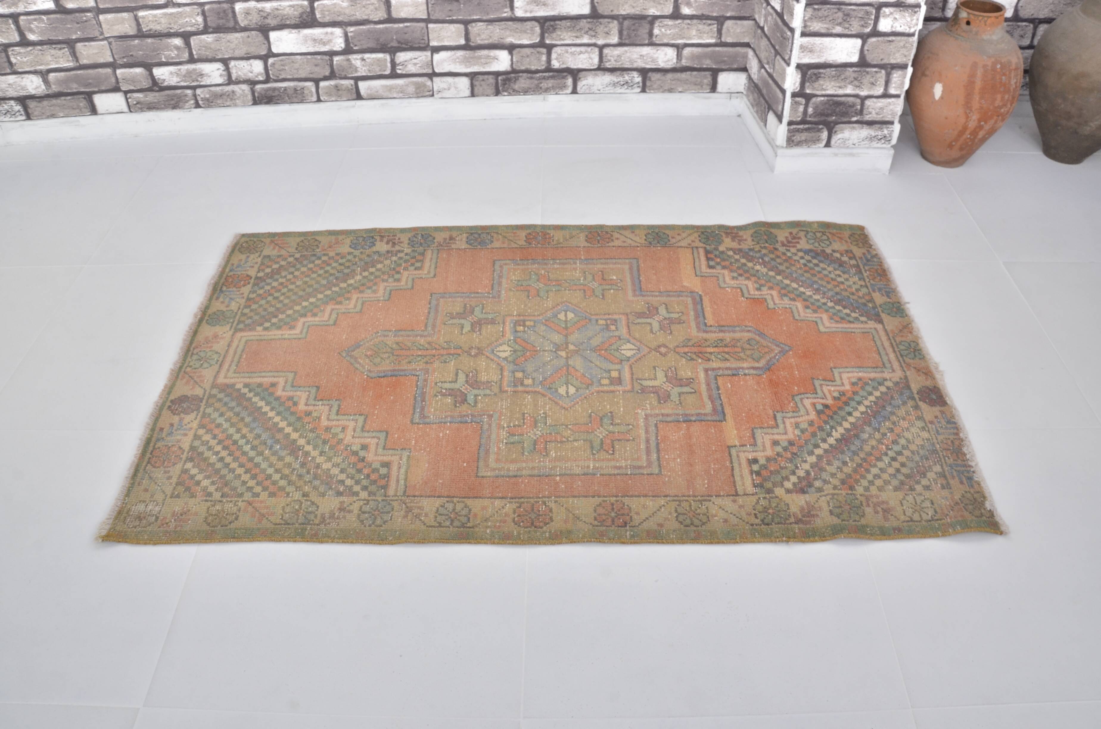 Vintage Handmade Floral Rug sku 2405