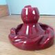 Vallauris style burgundy slip candle holder