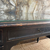 Office XIXth lacquered black and under hand beveled glass