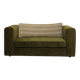 Vintage Two-seater Sofa, Deep Green Velvet, Cuschion patterns