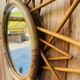 Vintage 60s/70s rattan sun mirror.
