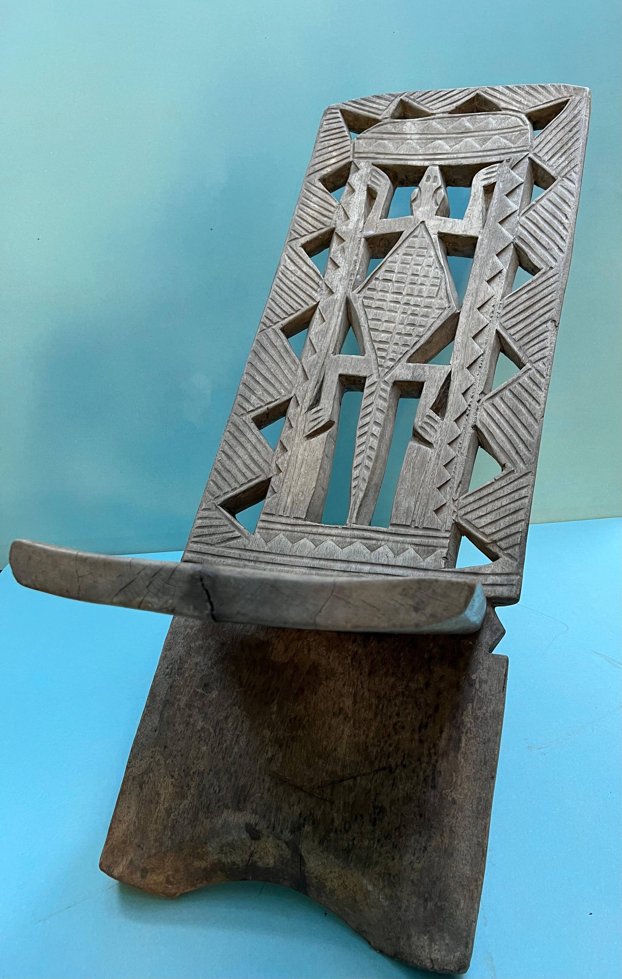 Two Large Antique Bambara (Mali) Palaver Chairs