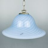 Vintage blue swirl murano pendant lamp Venice glass Italy 1980s