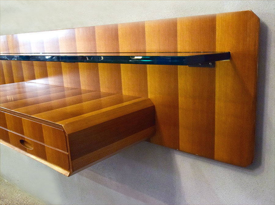 Suspended console in wood by La Permanente Mobili Cantù, 1950s