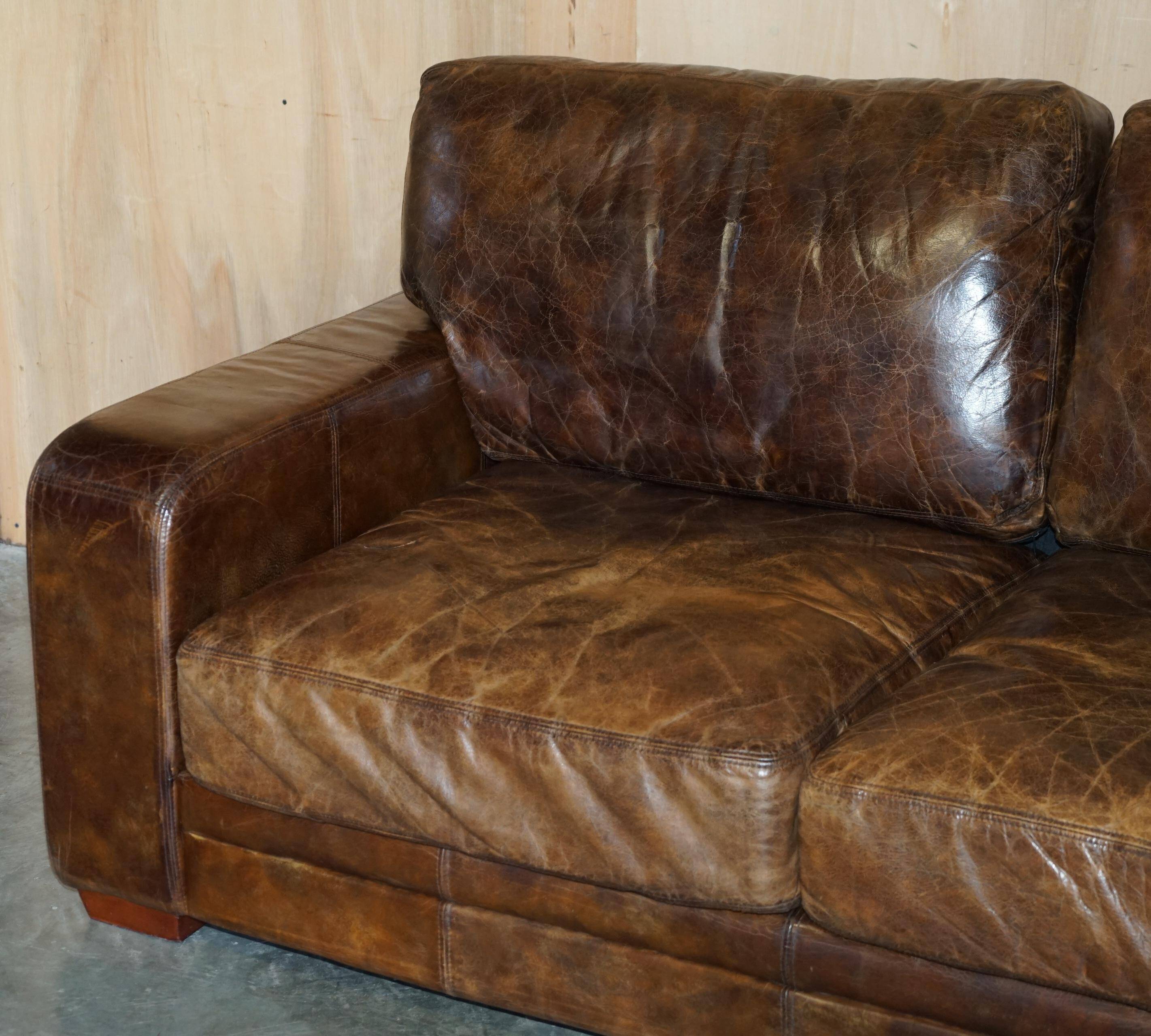 Halo Soho Heritage Leather Biker Sofa by Timothy Oulton