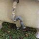 Cast iron bathtub on legs