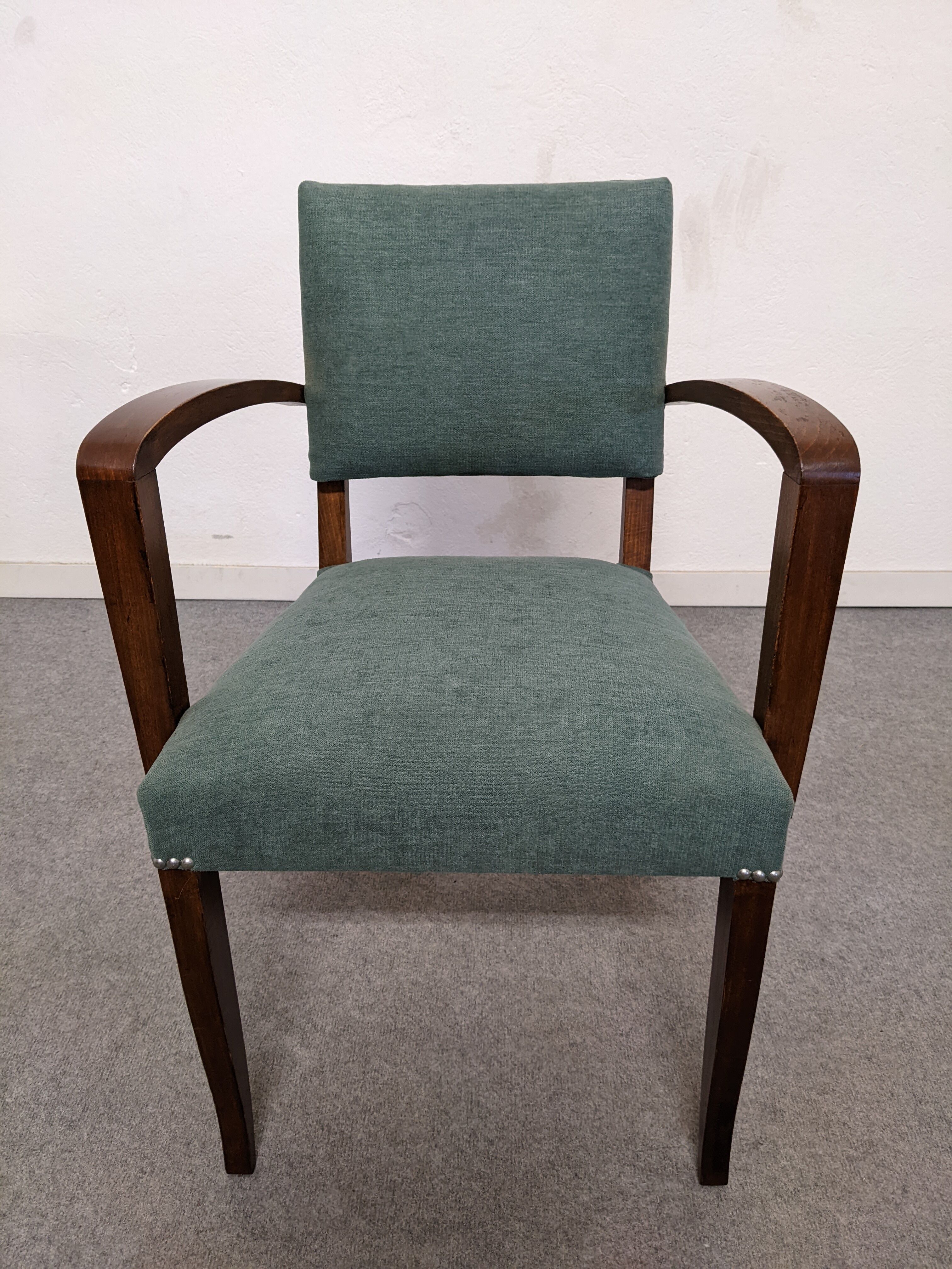 Pair of art deco style bridge armchairs