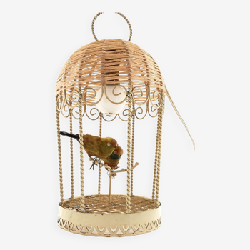 Lampe vintage cage à oiseaux 70's
