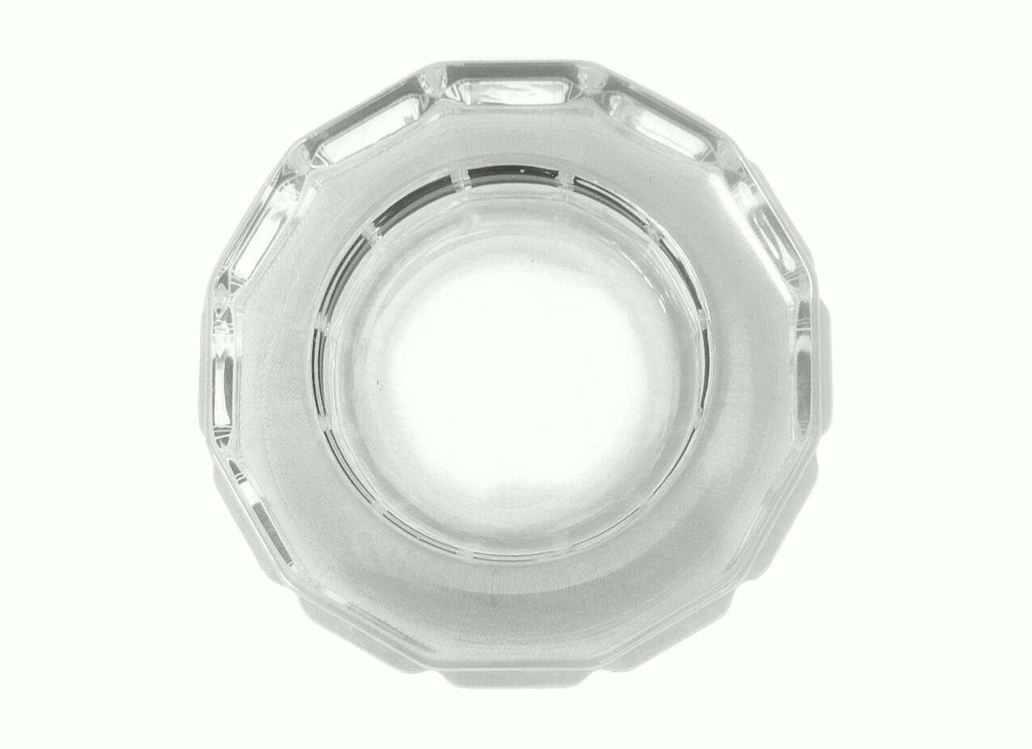 Art Deco candlestick, illegible signature – dodecagonal shape in glass