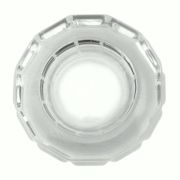 Art Deco candlestick, illegible signature – dodecagonal shape in glass