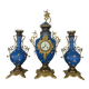 Garniture de cheminée Napoléon III en faïence Villeroy & Boch Mettlach
