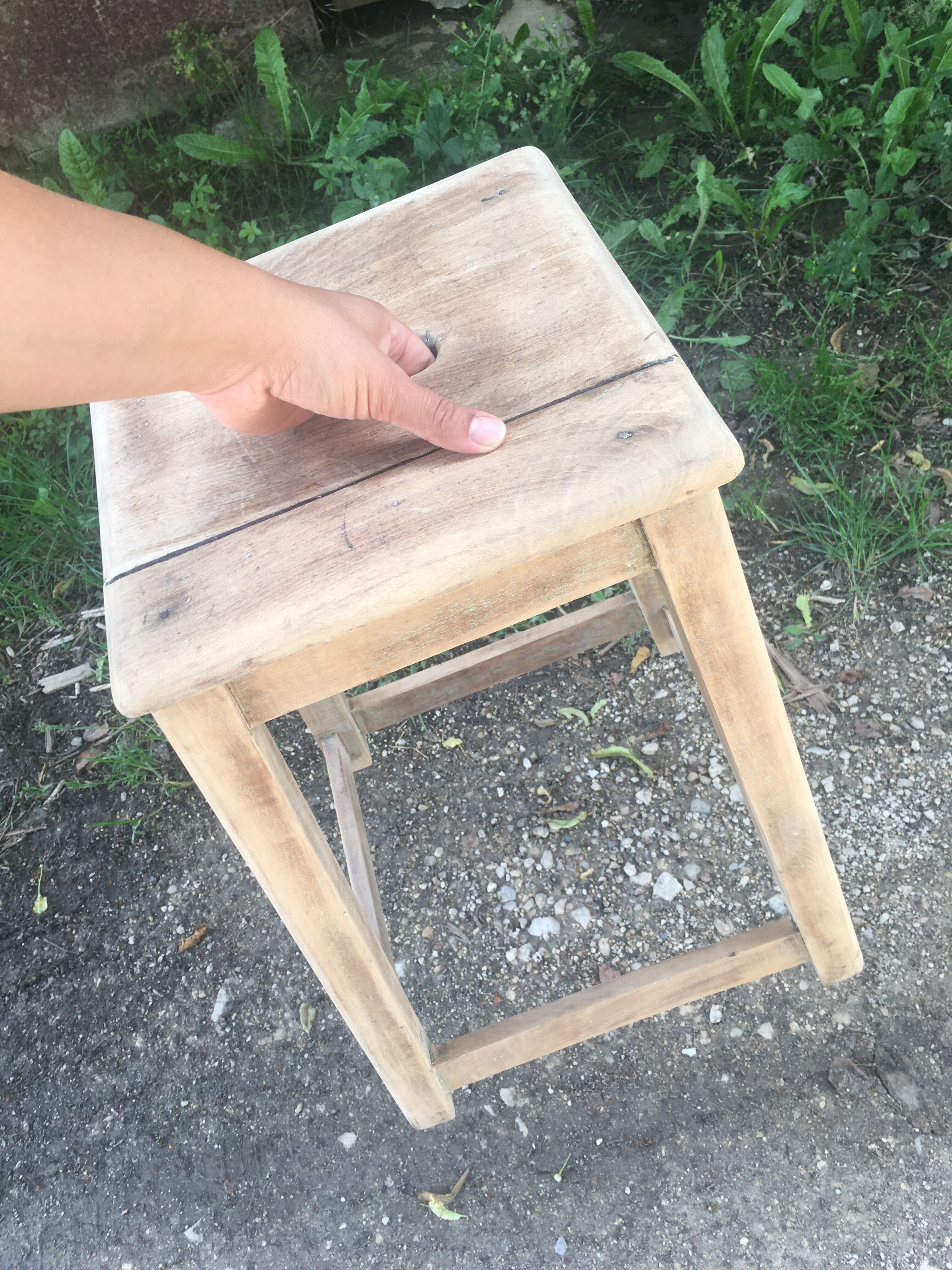 Wooden workshop stool