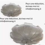 Contemporary Murano Glass Sputnik Chandelier, Flush Mount, Mazzega Style, Set of 2