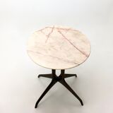 Vintage Coffee Table by Guglielmo Ulrich with an Oval Marble Top, Italy