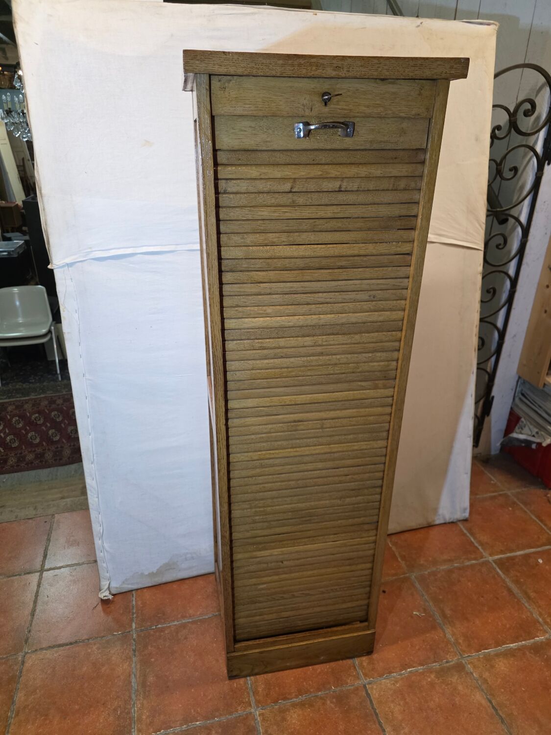 Classeur à rideau ancien en chêne