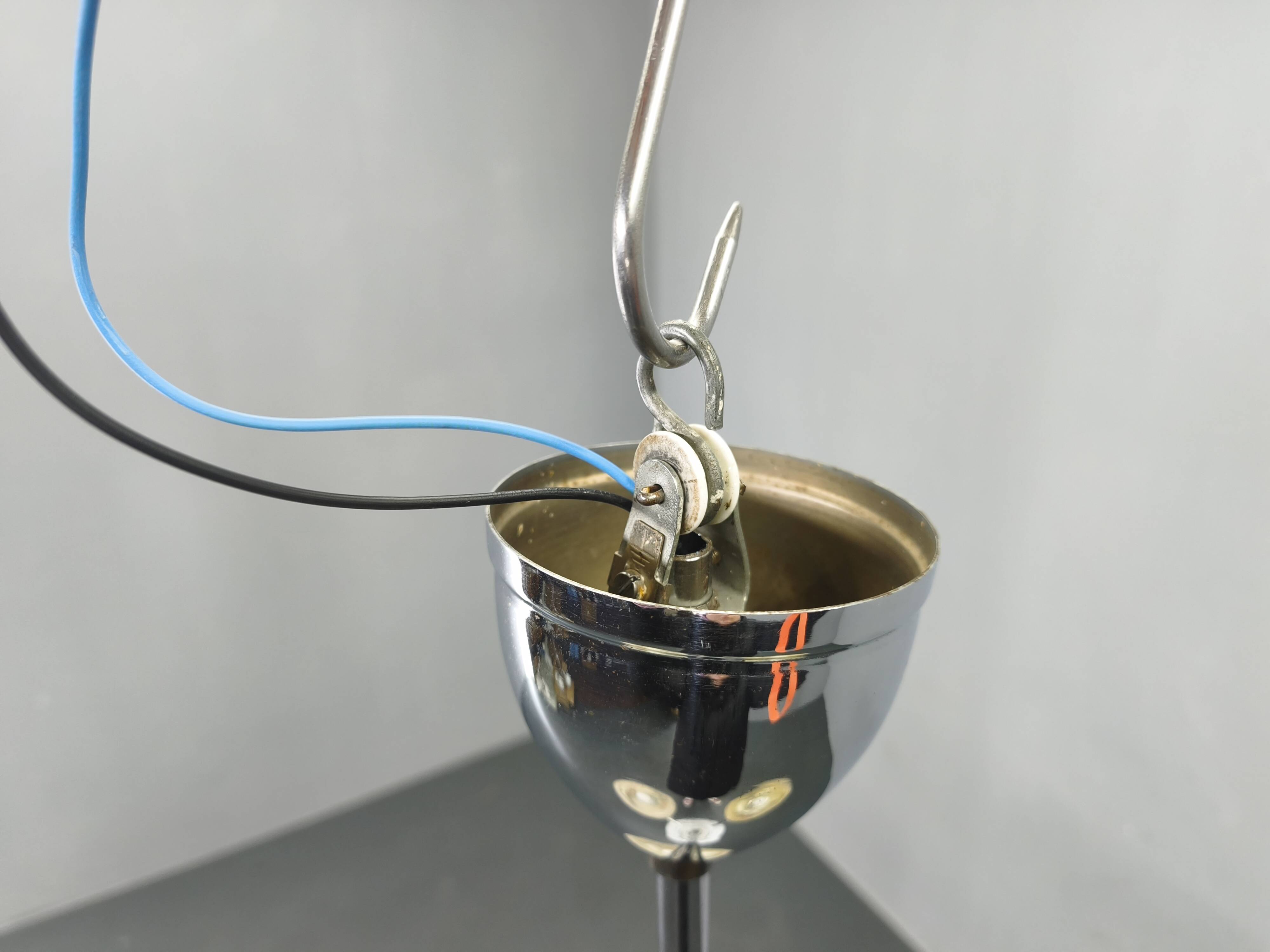 Art Deco Chandelier by Napako, Chrome & Marble Glass, 1930s