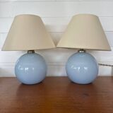 Pair of opaline lamps