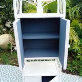 White rattan shelf