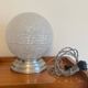 Table ball lamp in Clichy glass and Art Deco aluminum base