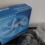 6 oyster plates and its 6 embossed glass forks, 1970s