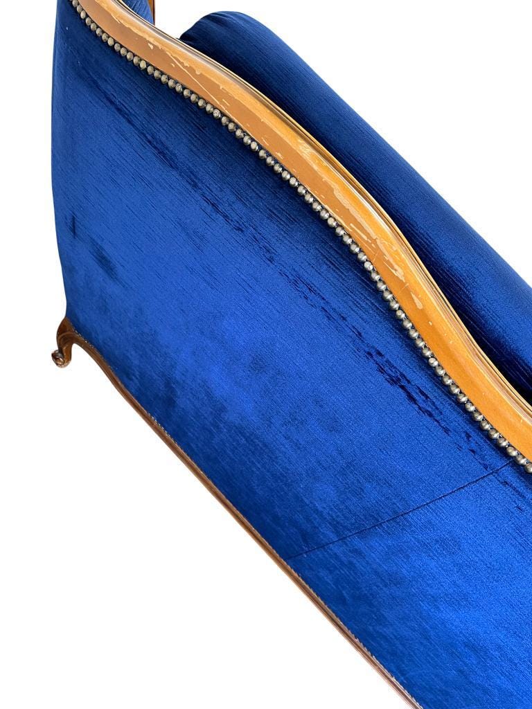 Vintage blue baroque sofa / three-seater / armchair