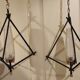 Pair of chandeliers Lunel design pendant lamps 1950s