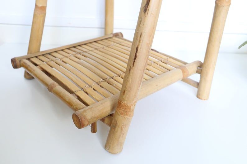 Bamboo shelf, staircase, vintage, plant door, rattan