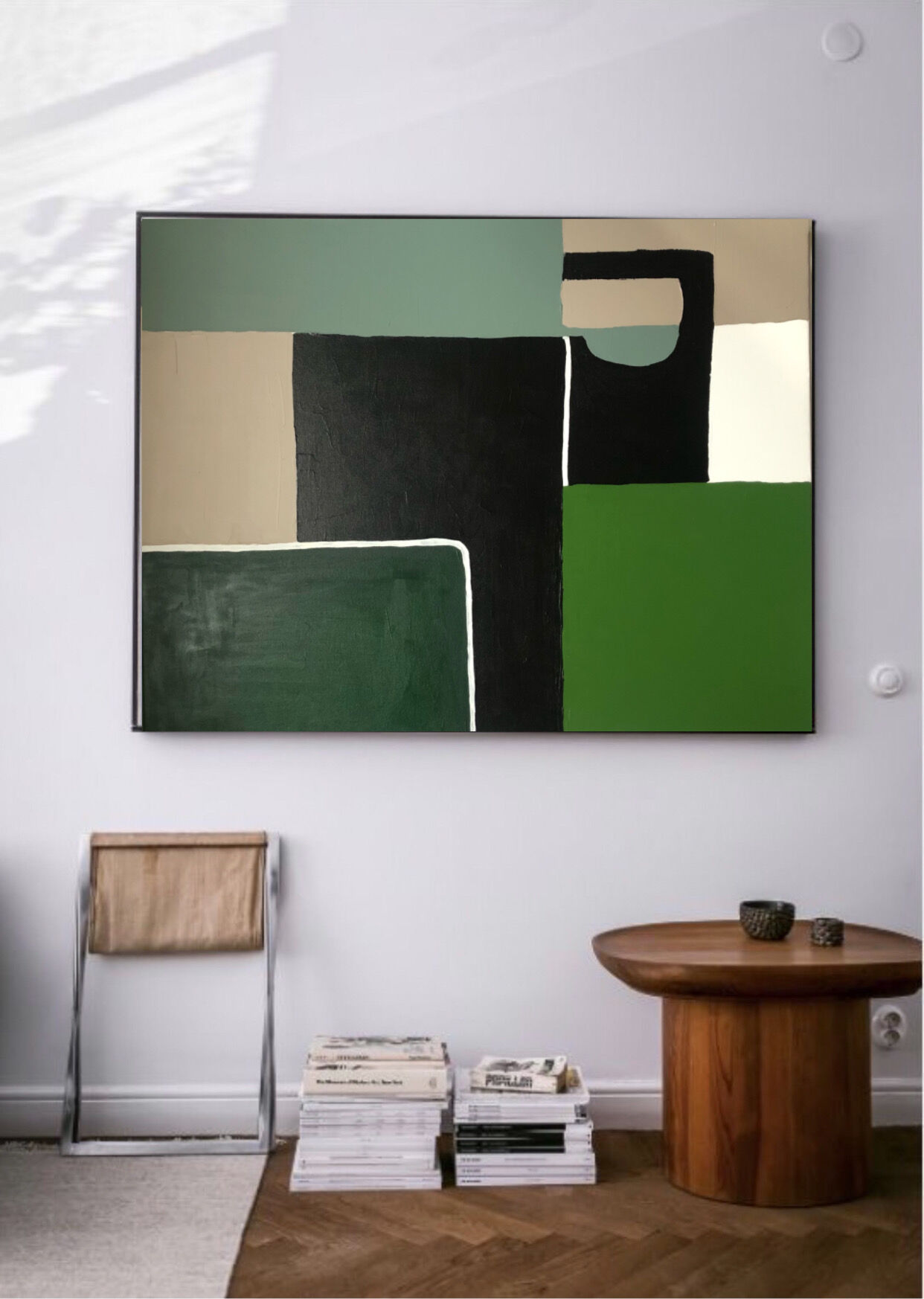 Abstract painting geometric shapes "Life" 100x81 cm