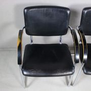 Set of 4 vintage tubular steel lounge chair