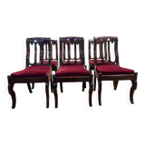 Set of 6 Restoration period chairs in mahogany and threads
