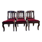 Suite de 6 chaises époque Restauration acajou et  filets