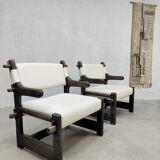 2 midcentury armchairs sculptural nature